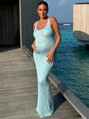 Anna – Stilvolles ärmelloses Schlanke Passform Langkleid mit breiten Trägern und rückenfreiem Design