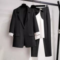 Elina – Elegantes 3 teiliges Set mit Reversblazer und Hose mit elastischer Taille