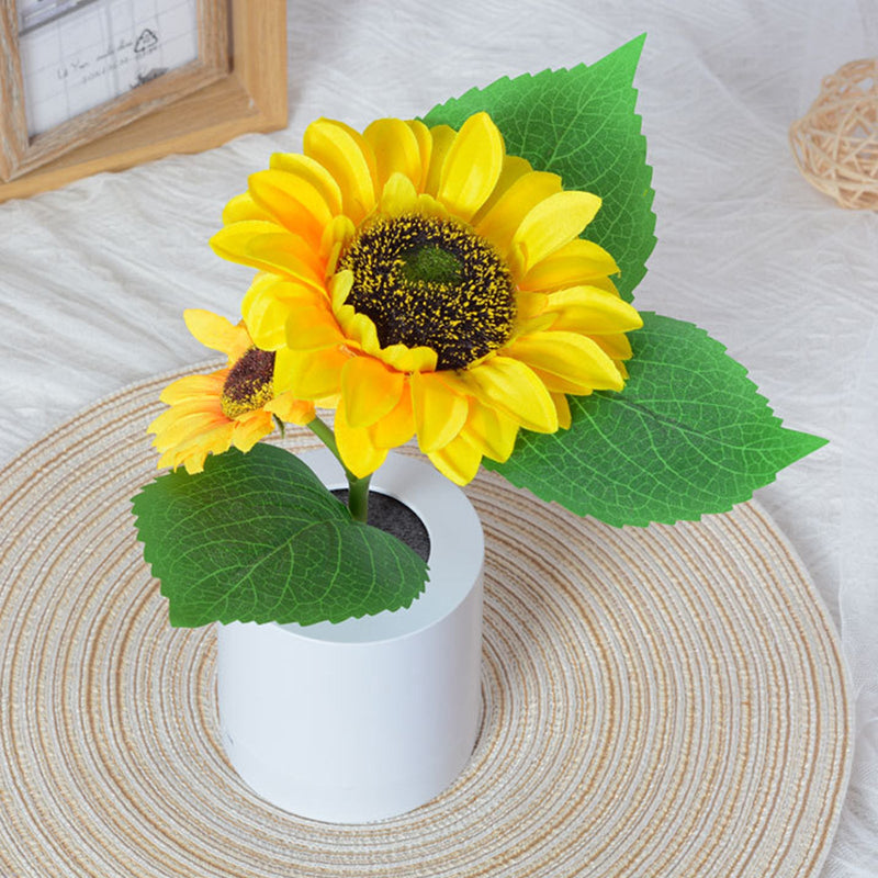 FloraNest - Sonnenblume LED Lampe Kabellose künstliche Blume Licht für Wohnkultur