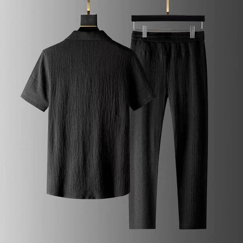 Adrian - Zweiteiliges Satz mit Kurzarmshirt und Hose mit Kordelzug