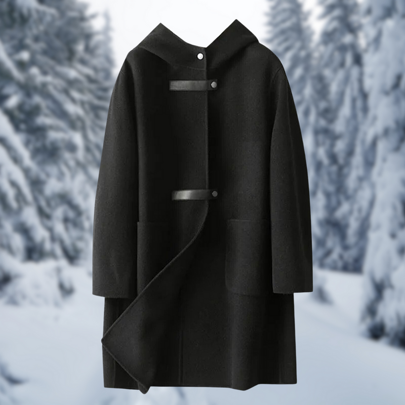 Clara - Langärmelige Doppelter Seite Kaschmir Kapuze Jacke