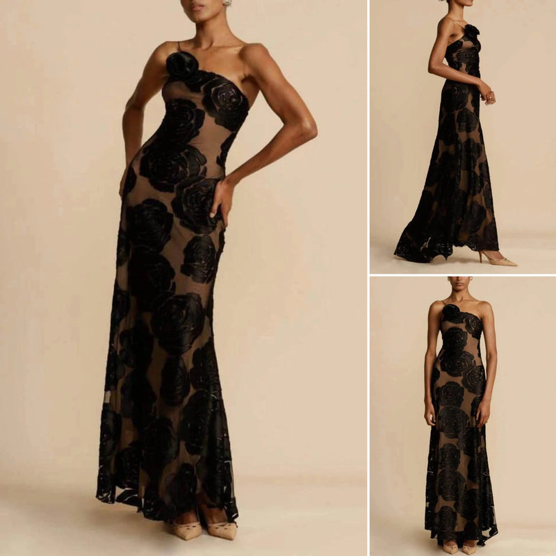 Lucille – Elegantes Schulterfreies Maxikleid