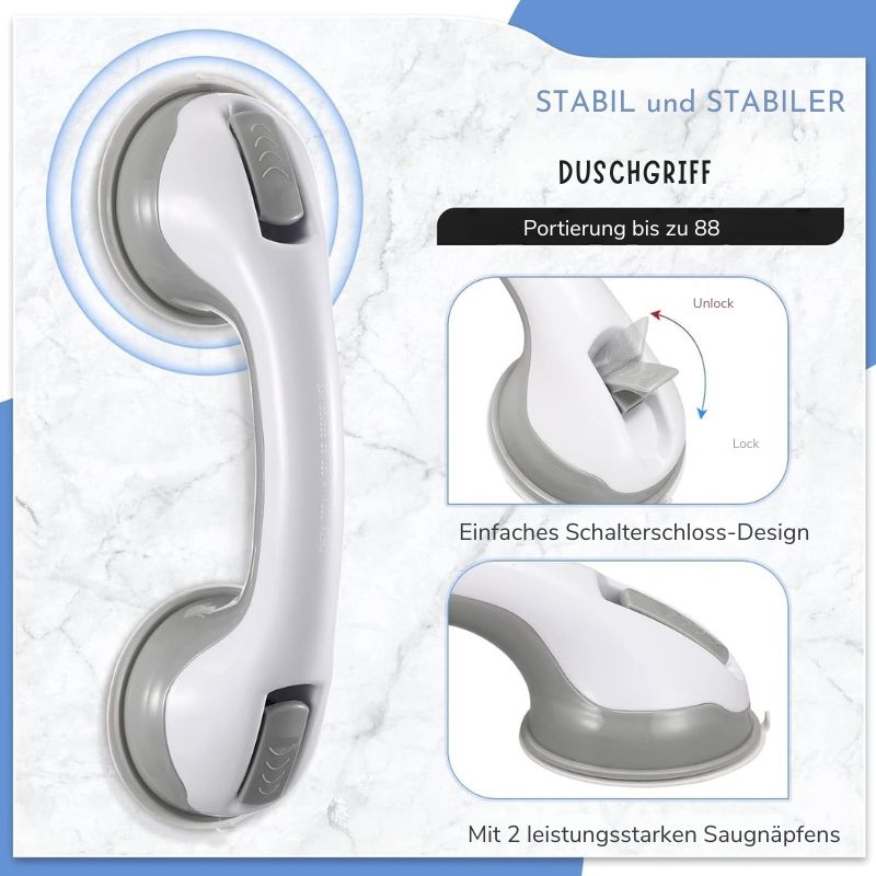 BathEase – Stabiler Duschgriff mit einfachem Verriegelungsmechanismus