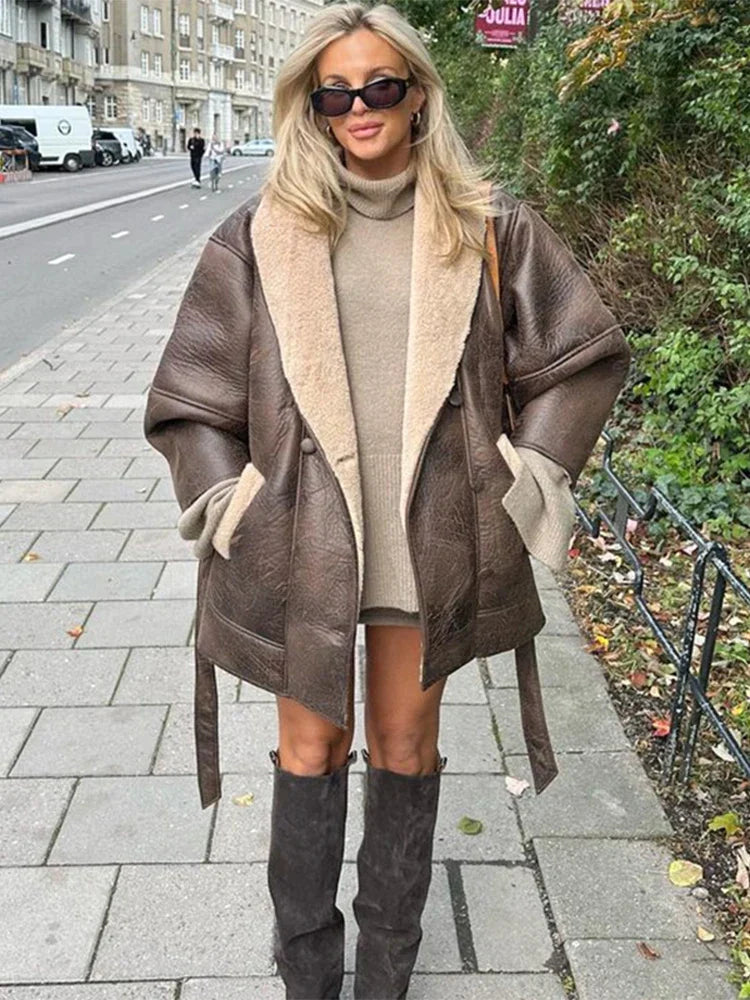 Elsa - Bequeme Und modische Jacke mit verstellbarem Gürtel