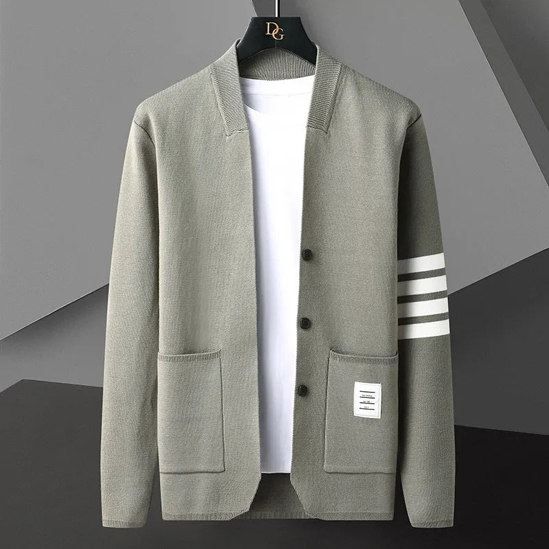 Bruno - Schlanke Passform Langärmelig Strickjacke Mit Taschen