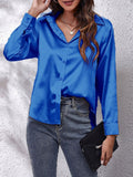 Caroline - Lässige locker sitzende Bluse mit langen Ärmeln und Umlegekragen