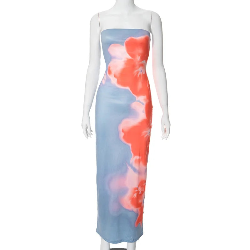 Melina – Elegantes Schulterfrei Longkleid mit einzigartigem Print Entwerfen