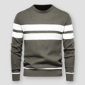 Matteo - Langärmelig Rundhalsausschnitt Gestreift  Strickpullover
