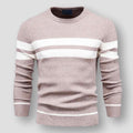 Matteo - Langärmelig Rundhalsausschnitt Gestreift  Strickpullover