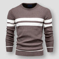 Matteo - Langärmelig Rundhalsausschnitt Gestreift  Strickpullover