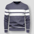 Matteo - Langärmelig Rundhalsausschnitt Gestreift  Strickpullover