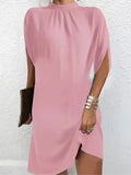 Mila - Elegantes knielanges Kleid mit Rundhalsausschnitt und kurzen Ärmeln