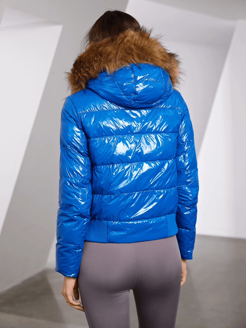 Anna - Langärmelige Kunstpelz Kapuze Jacke Mit Reißverschluß