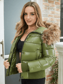 Anna - Langärmelige Kunstpelz Kapuze Jacke Mit Reißverschluß