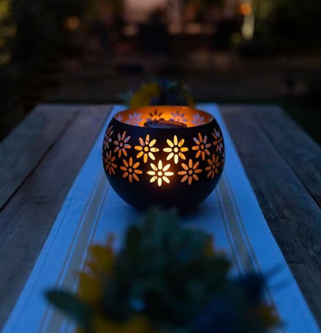 GloraLuxe - Solar Blumenlampe für Gartendekoration mit Umgebungsbeleuchtung