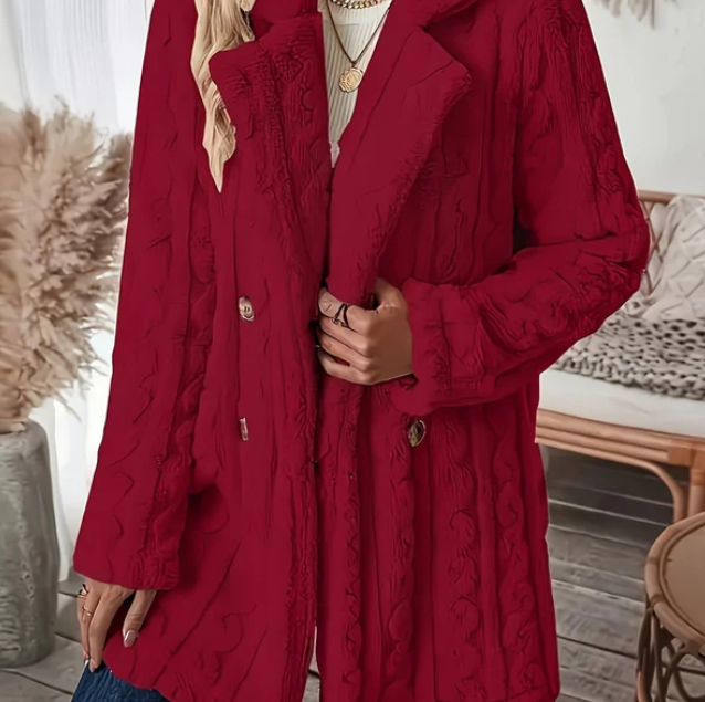 Clara - Warmer Langärmelig Reversmantel Mit Schaltflächen