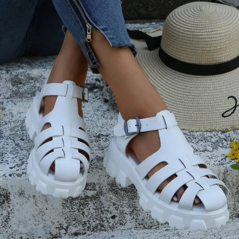Zandra – Dicker rutschfester Sohle Sandalen mit Verstellbare Knöchelschnalle