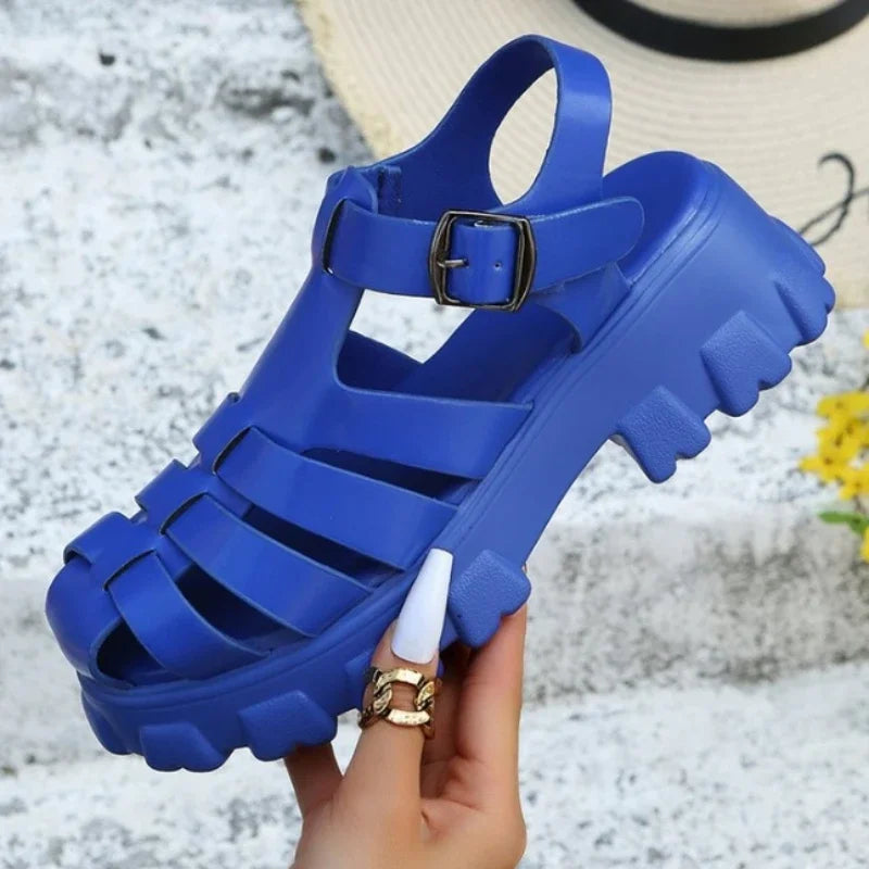 Zandra – Dicker rutschfester Sohle Sandalen mit Verstellbare Knöchelschnalle