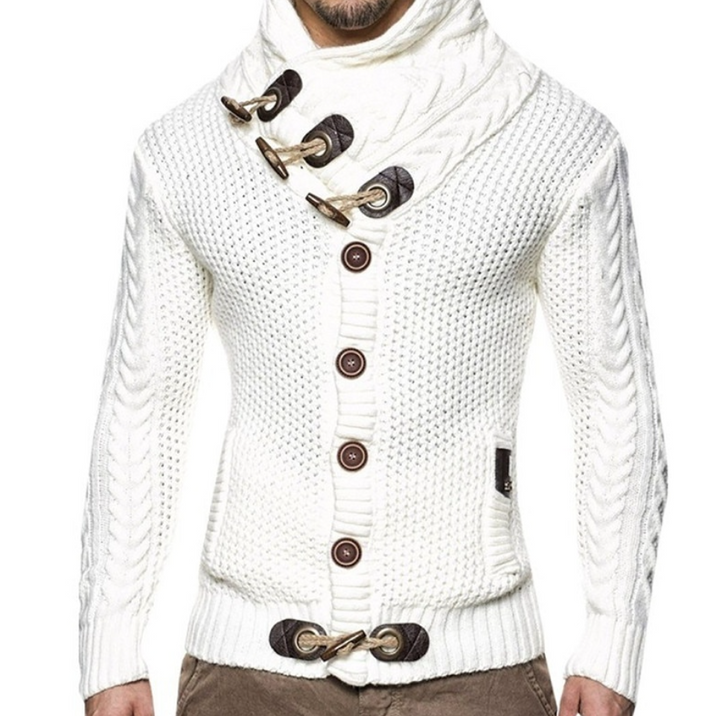 Oliver - Langärmeliger Schnallen Rollkragenpullover Strickjacke Mit Taschen