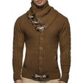 Oliver - Langärmeliger Schnallen Rollkragenpullover Strickjacke Mit Taschen