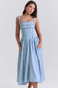Clara - Elegantes ärmelloses Midi -Kleid mit praktischen Taschen