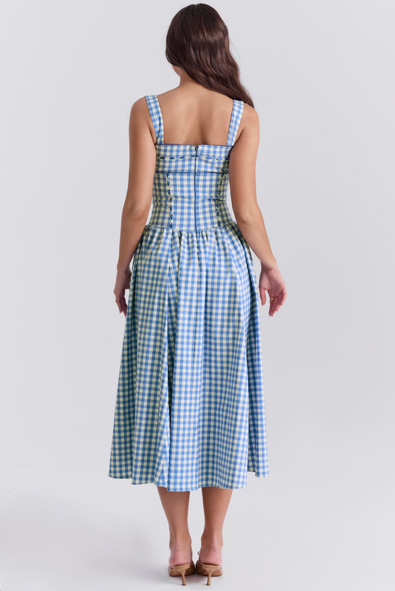 Clara - Elegantes ärmelloses Midi -Kleid mit praktischen Taschen