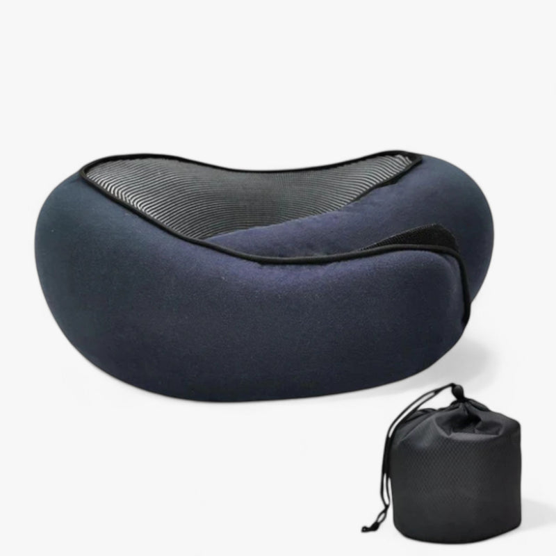 TripNest – Verstellbares Reise Nackenkissen mit ergonomischer Unterstützung und Tragetasche