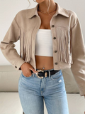 Lena - Luxuriöse Kurzjacke mit langen Ärmeln und Knöpfen