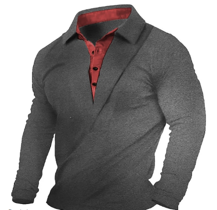 Conrad - Langärmeliges Schlanke Passform Knopfkragen Sweatshirt