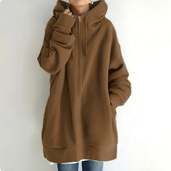 Arwen - Langärmeliger Kapuzenpulli Übergröße mit Tasche und Kordelzug