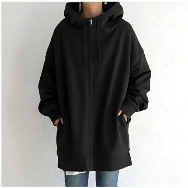 Arwen - Langärmeliger Kapuzenpulli Übergröße mit Tasche und Kordelzug