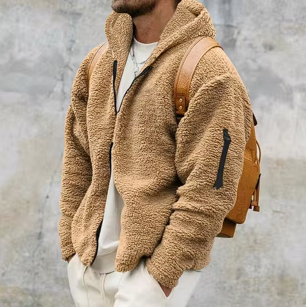 Axel - Langärmelige Vlies Kapuze Jacke mit Reißverschluß