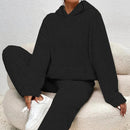 Zara - Langärmeliger Kapuzenpullover Mit Langen Hosen Vlies Zweiteiliges Satz