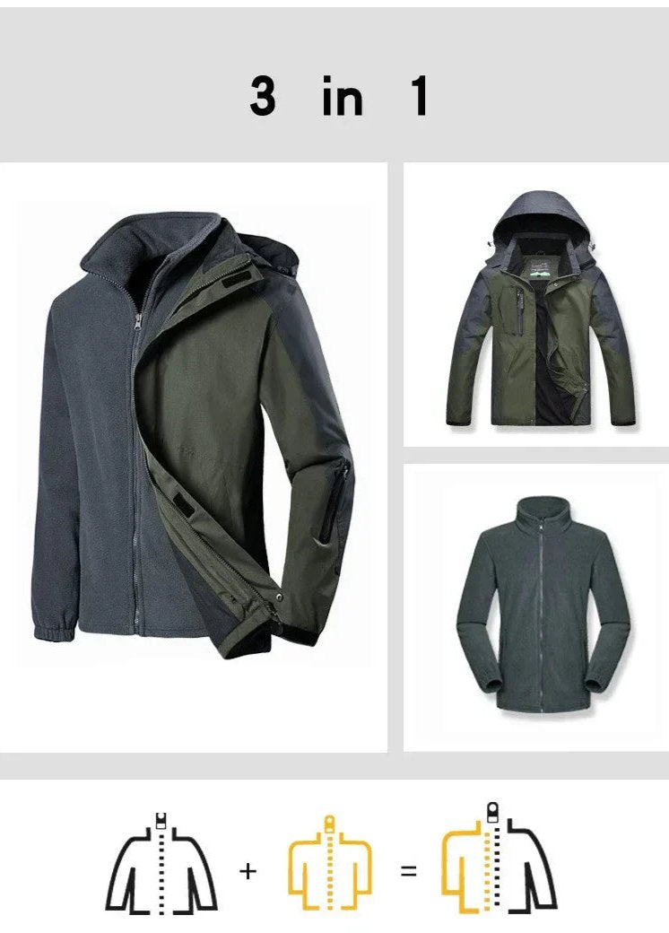 Julia - Langärmelige Wasserdicht 3 in 1 Kapuze Jacke