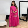 Emilia – Modisches langes Kleid mit Cape Ärmeln und U Boot Ausschnitt