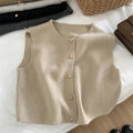 Clara - Weicher und warmer ärmelloser Pullover mit Rundhalsausschnitt