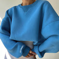 Evelyn - Langärmelig Überdimensionale Rundhalsausschnitt Sweatshirt