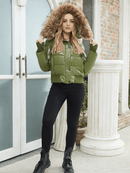 Anna - Langärmelige Kunstpelz Kapuze Jacke Mit Reißverschluß