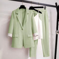 Elina – Elegantes 3 teiliges Set mit Reversblazer und Hose mit elastischer Taille