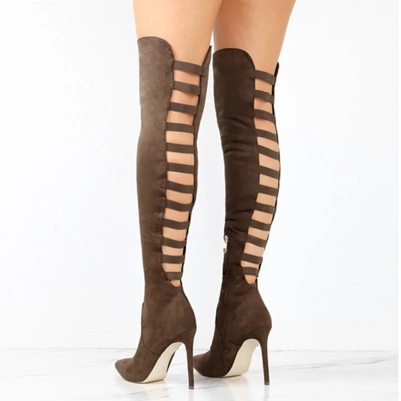 Zoraya – Stylische kniehohe Stiefel mit hohem Absatz und bequemer Passform