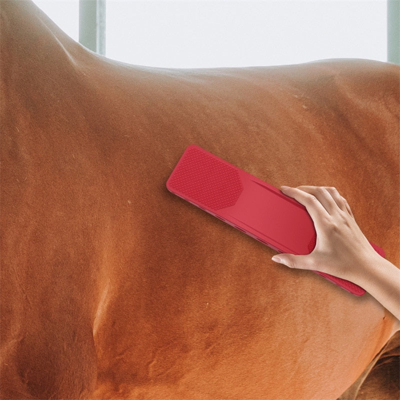 EquiShine - Pferdepflegebürste zur Reinigung Massage und Haarentfernung
