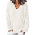 Mia - Warmer V Ausschnitt Langärmelig Pullover