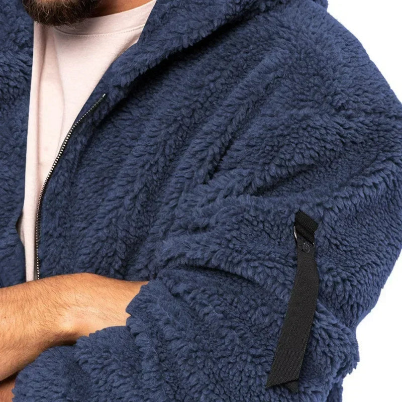 Axel - Langärmelige Vlies Kapuze Jacke mit Reißverschluß