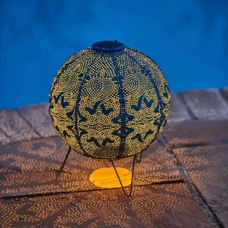 LumiMosaic - Solarlaterne mit handgefertigtem Marrakesch Muster für elegante Außenbeleuchtung
