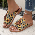 Aria – Schicke Blumen Sandalen mit Quastendetail