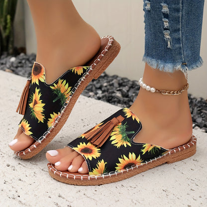 Aria – Schicke Blumen Sandalen mit Quastendetail
