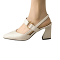 Silvana – Bequeme Schuhe mit spitzer Spitze Absatz Schnallen und rutschfester