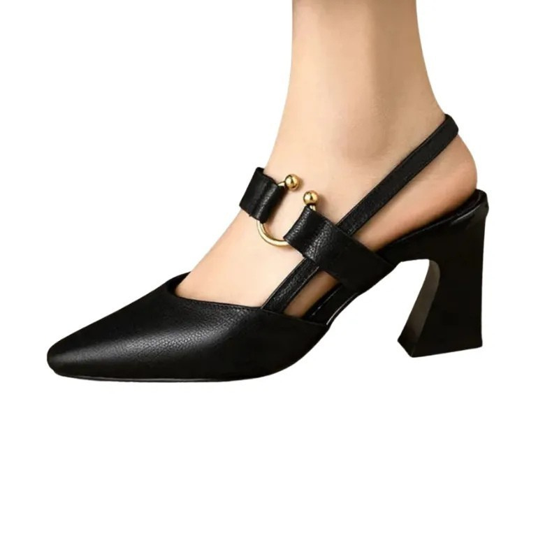 Silvana – Bequeme Schuhe mit spitzer Spitze Absatz Schnallen und rutschfester