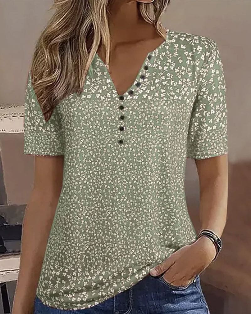Sana – Relaxed Fit Kurzarmhemd mit Knopfleiste vorne