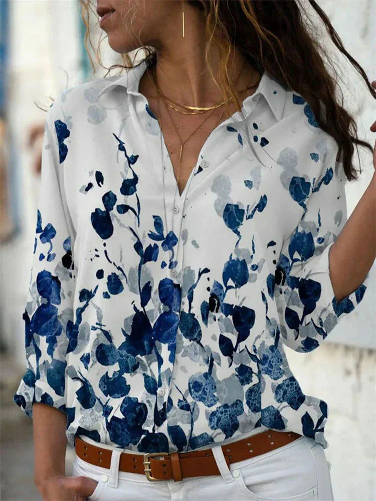Nova – Klassisches Button-Up-Shirt mit langen Ärmeln und einzigartigen Drucken